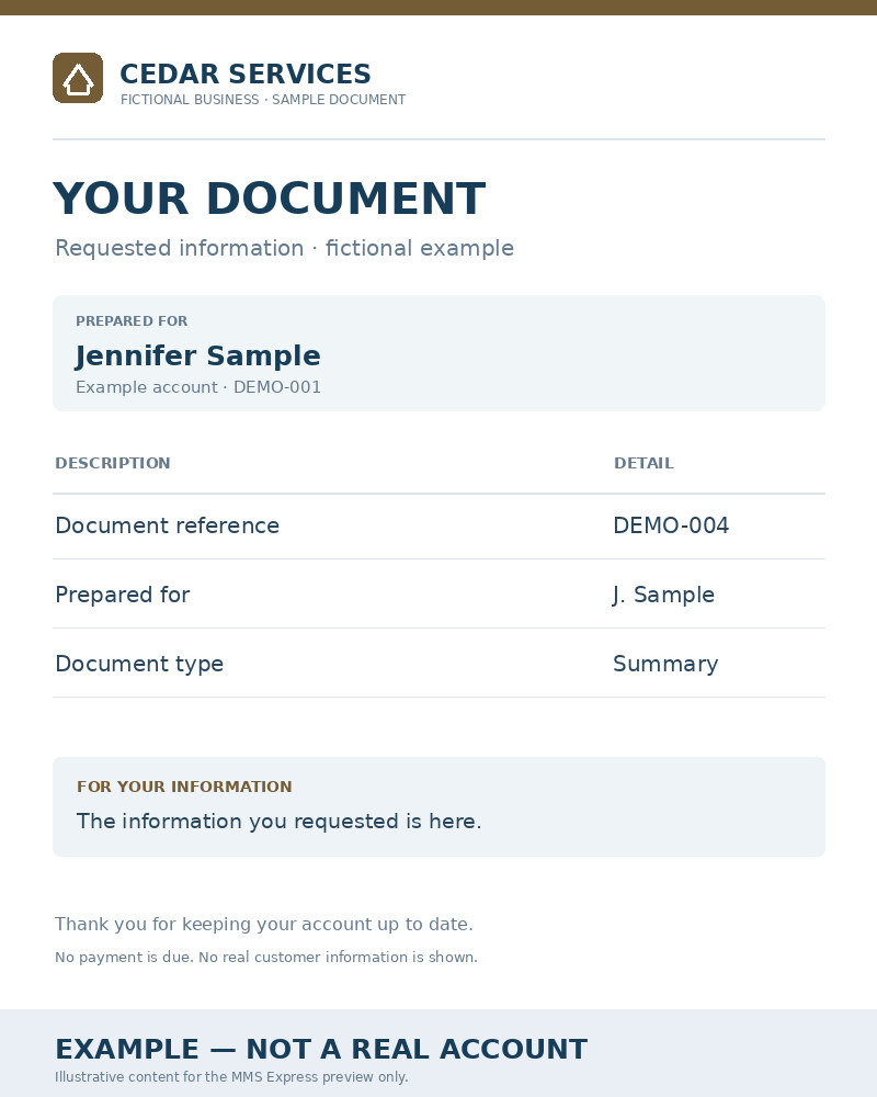 Example requested document