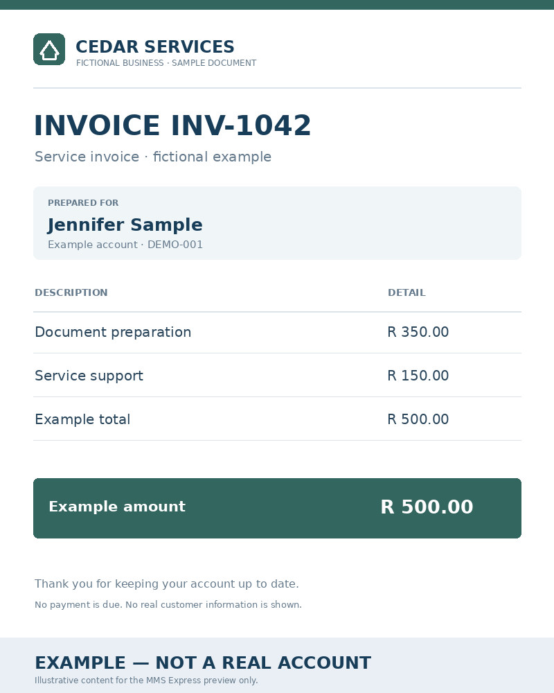 Example invoice INV-1042